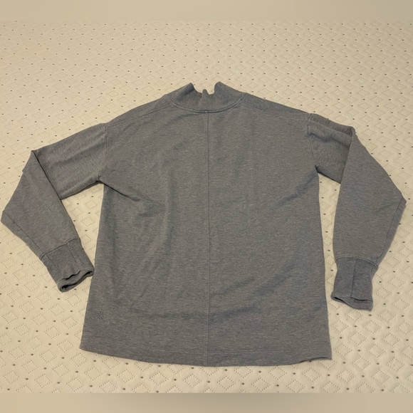 Athleta V Neck Collar Cozy Grey Tencel Blend Sweater Women’s Small - Picture 4 of 4